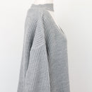Boohoo Grey V-Neck Jersey – Cosy Knit Jumper for Layering | Size M | Pre-Loved-4