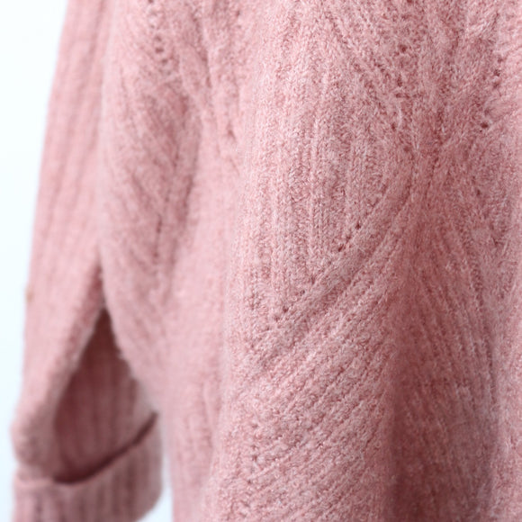 REAL pink knitted super soft jersey - S