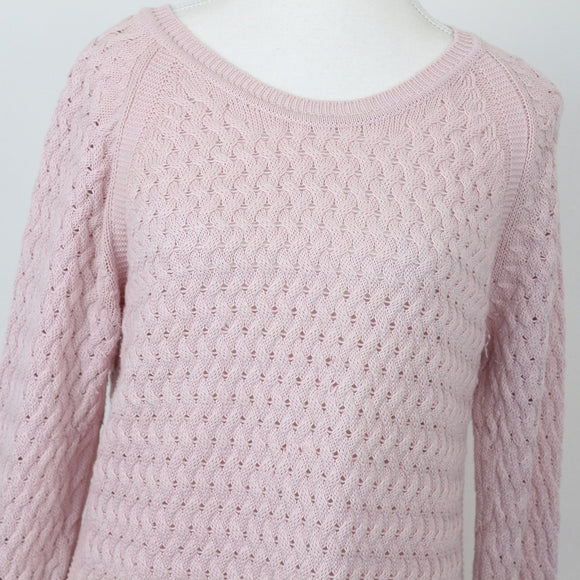 Poetry Pink Knitted Jersey – Cosy Knit Jumper for Layering | Size M | Pre-Loved