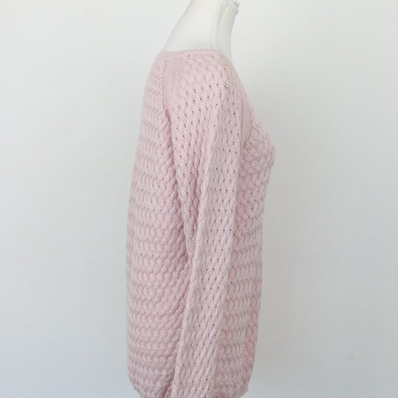 Poetry Pink Knitted Jersey – Cosy Knit Jumper for Layering | Size M | Pre-Loved