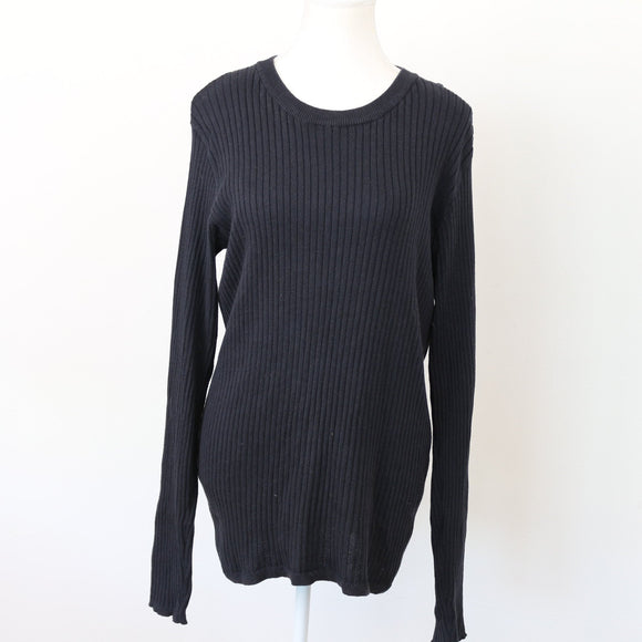 Superbalist Navy Blue Ribbed Jersey – Cosy Knit Jumper for Layering | Size S | Pre-Loved