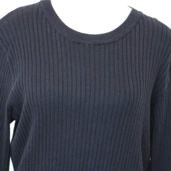 Superbalist Navy Blue Ribbed Jersey – Cosy Knit Jumper for Layering | Size S | Pre-Loved