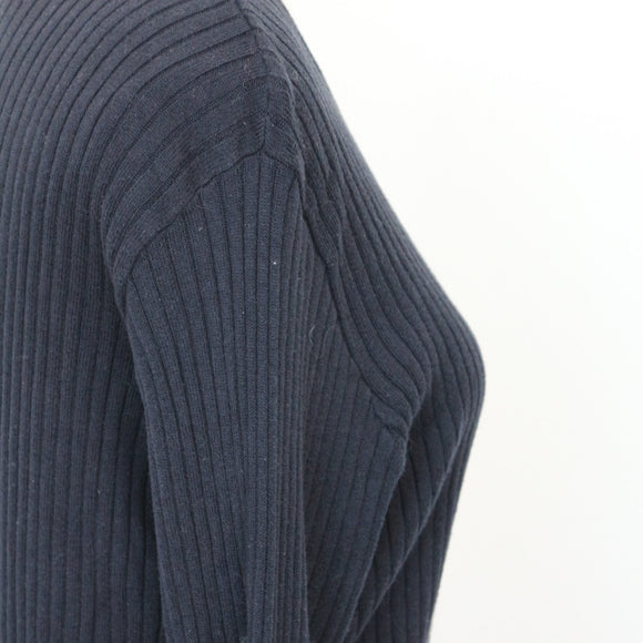 Superbalist Navy Blue Ribbed Jersey – Cosy Knit Jumper for Layering | Size S | Pre-Loved