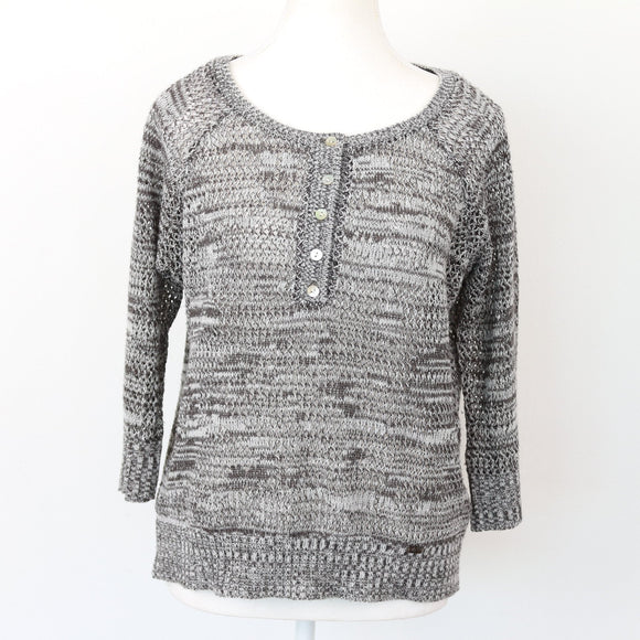 Black & White Half-Button Jersey, Size XL
