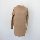 Beige Ribbed Polo-Neck Jersey, Size 34-1