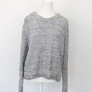 H&M Black & White Cable-Knit Jersey, Size L