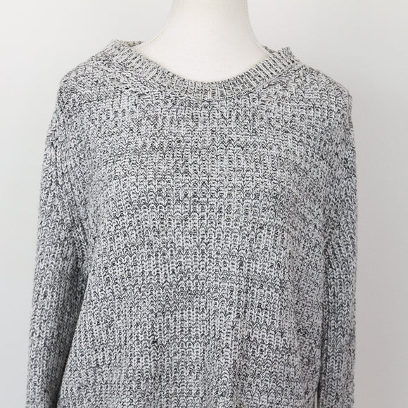 H&M Black & White Cable-Knit Jersey, Size L