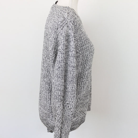 H&M Black & White Cable-Knit Jersey, Size L