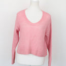 Mango Pink Wool-Blend V-Neck Jersey, Size S-1