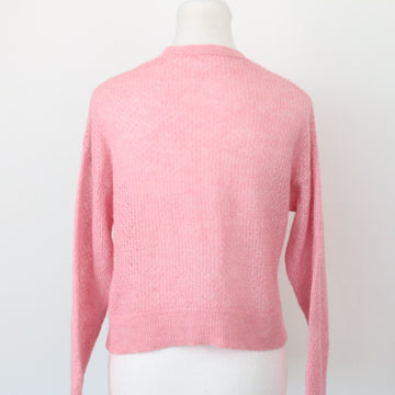 Mango Pink Wool-Blend V-Neck Jersey, Size S - 0