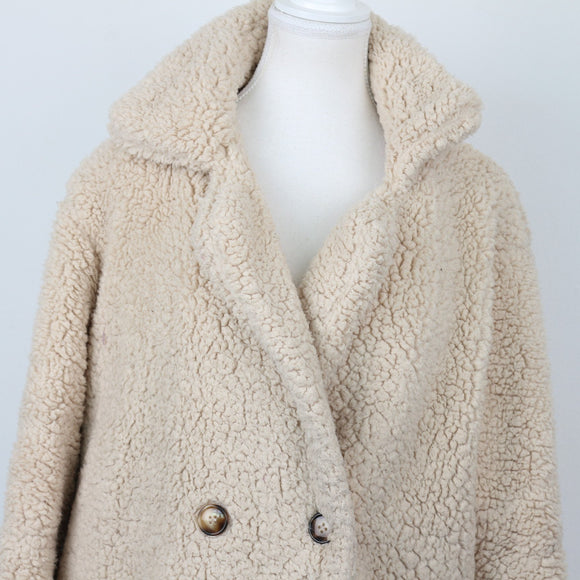 Rainbow Rain Beige Teddy Bear Jacket, Size L