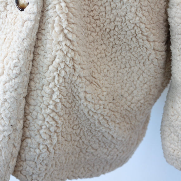 Rainbow Rain Beige Teddy Bear Jacket, Size L