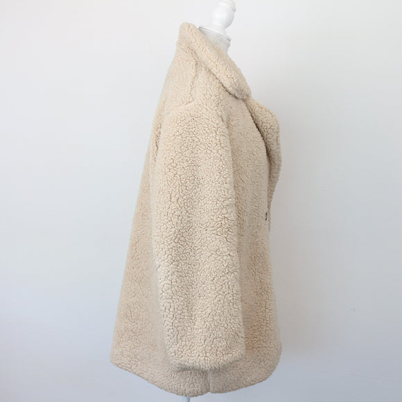 Rainbow Rain Beige Teddy Bear Jacket, Size L