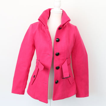 Inwear bright pink melton coat with black buttons - 28
