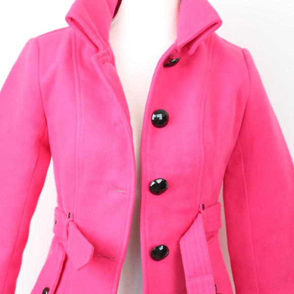 Inwear bright pink melton coat with black buttons - 28