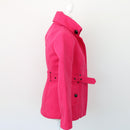 Inwear bright pink melton coat with black buttons - 28-3