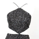 Mini Sparkly Black Cut-Out Cocktail Dress, Size XS-5