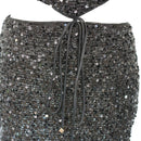 Mini Sparkly Black Cut-Out Cocktail Dress, Size XS-2