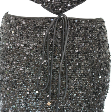 Mini Sparkly Black Cut-Out Cocktail Dress, Size XS - 0