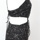 Mini Sparkly Black Cut-Out Cocktail Dress, Size XS-3