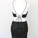 Mini Sparkly Black Cut-Out Cocktail Dress, Size XS-4