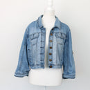 Light Blue Cropped Denim Jacket, Size S-1