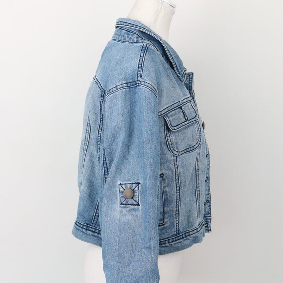 Light Blue Cropped Denim Jacket, Size S