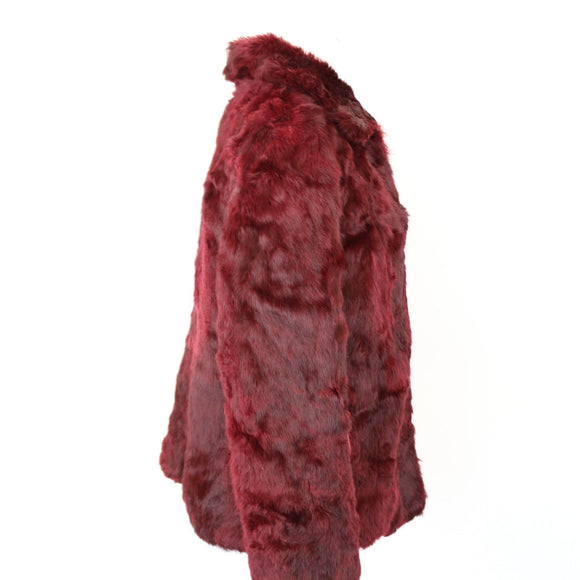 Wine Red Fur Jacket, Size M
