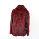 Wine Red Fur Jacket, Size M-4