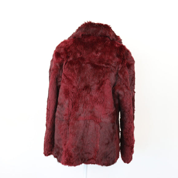 Wine Red Fur Jacket, Size M