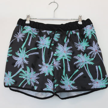Palm Tree Print Swimming Shorts, Size M