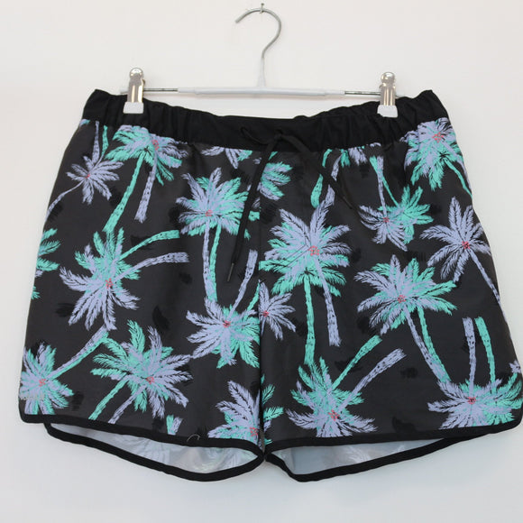 Palm Tree Print Swimming Shorts, Size M