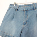 Light Blue High-Waisted Denim Shorts, Size 12-2