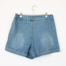 Light Blue High-Waisted Denim Shorts, Size 12-3