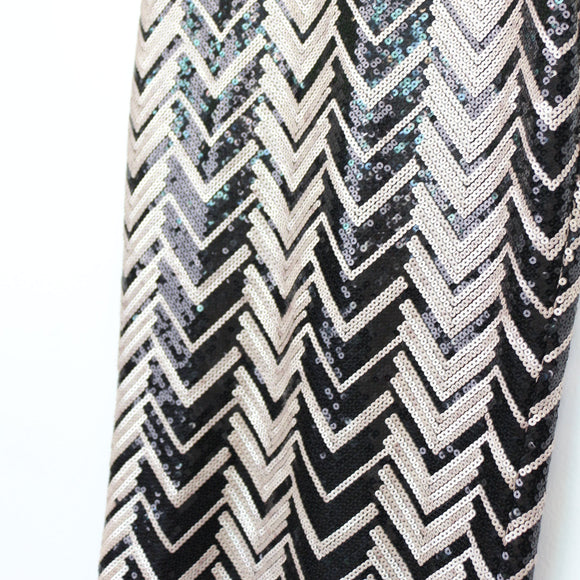 Gold & Black Beaded Pencil Skirt, Size XS