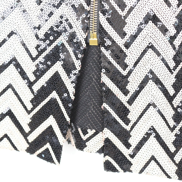Gold & Black Beaded Pencil Skirt, Size XS