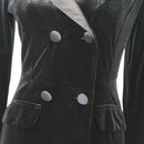 Velvet Bodycon Button-Down Dress, Size M-2