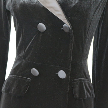 Velvet Bodycon Button-Down Dress, Size M - 0