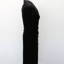 Velvet Bodycon Button-Down Dress, Size M-4