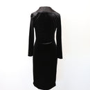 Velvet Bodycon Button-Down Dress, Size M-5