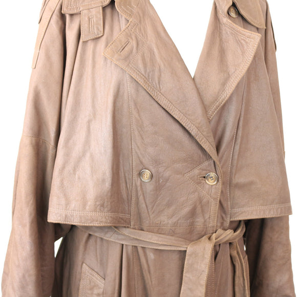 Genuine Leather Super-Soft Maxi Coat, Size M