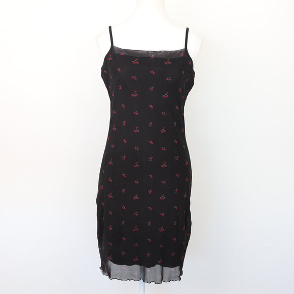 Factorie Black & Floral Bodycon Dress, Size M