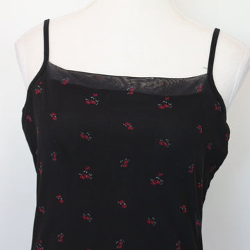 Factorie Black & Floral Bodycon Dress, Size M - 0