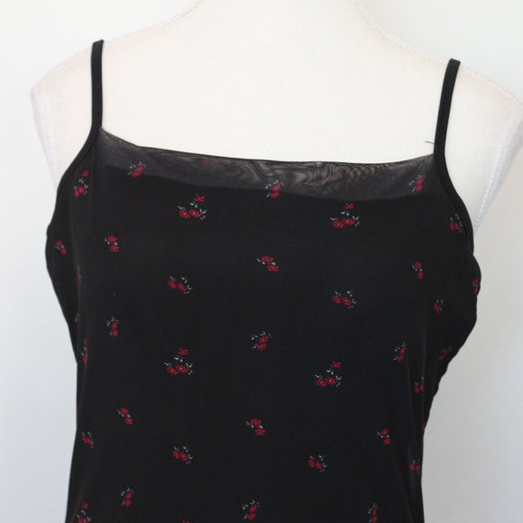 Factorie Black & Floral Bodycon Dress, Size M