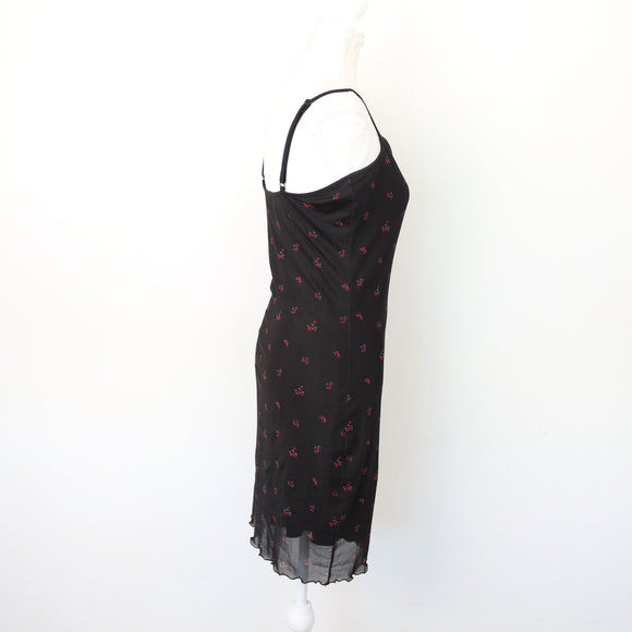 Factorie Black & Floral Bodycon Dress, Size M