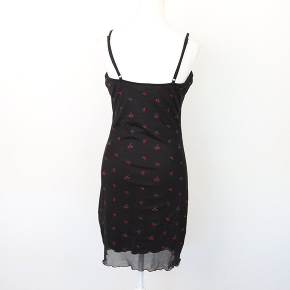 Factorie Black & Floral Bodycon Dress, Size M