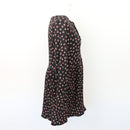 Cotton On Black & Floral Ribbed Winter Dress, Size S-3