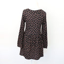 Cotton On Black & Floral Ribbed Winter Dress, Size S-4