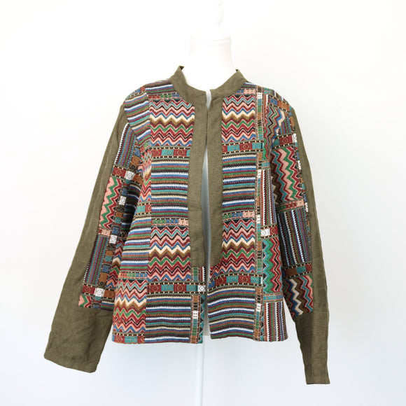 cath.nic Patterned Olive Green Jacket, Size 18