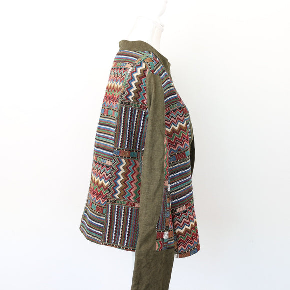cath.nic Patterned Olive Green Jacket, Size 18